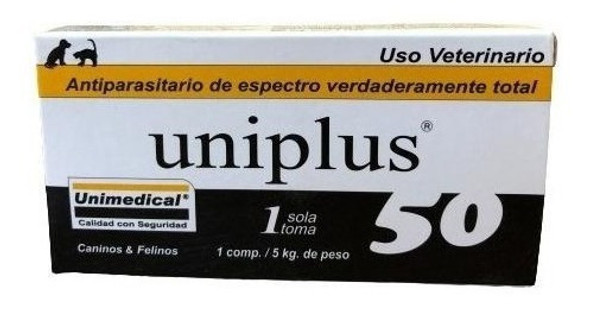 Uniplus 50 Antiparasitario Unimedical X  10 Comprimidos 0