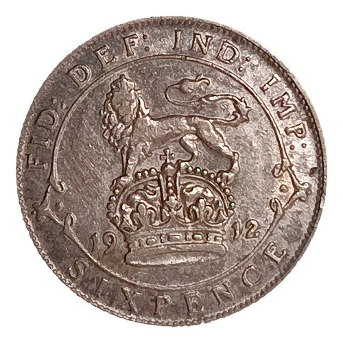 Gran Bretaña 6 Pence 1912 Exc Plata Km 815 Jorge V 0