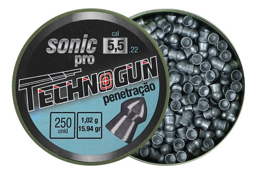 Chumbinhos 5.5 Technogun Sonic Pro Penetração 15,65gr 750un. 1