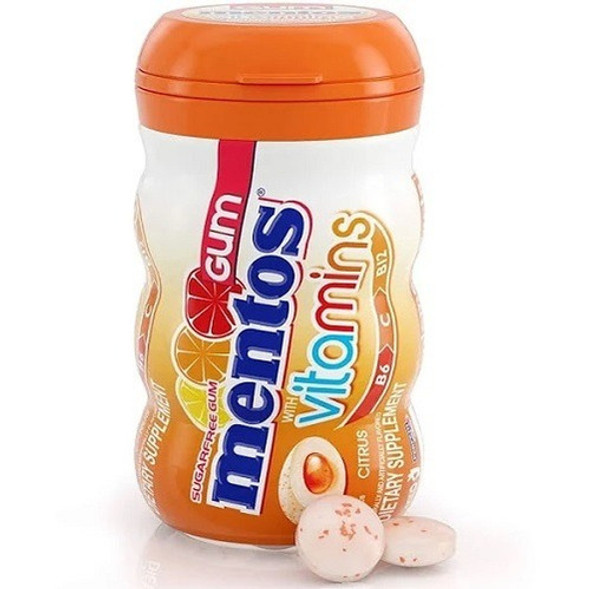 3 Goma De Mascar Citrus Zero Açúcar Mentos Vitamins Pote 48g 1
