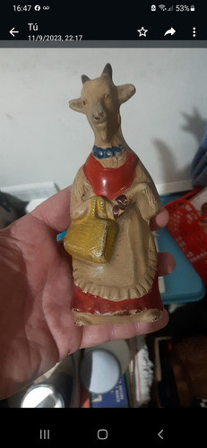 Muñeco  Cabra De Goma Antigua 0