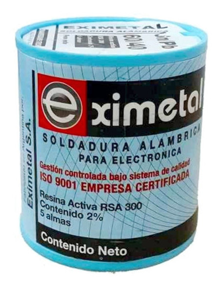 Estaño 60/40 1kg 0.7mm Eximetal Carrete 1kg Soldadura 0