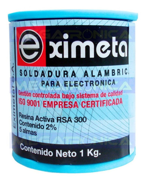 Estaño 60/40 1kg 0.7mm Eximetal Carrete 1kg Soldadura 1
