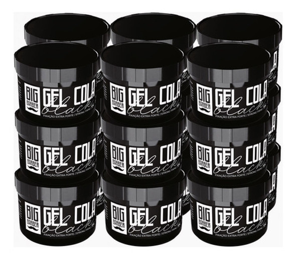 Gel Cola Black Big Barber 300g Preto Cobre Grisalhos 15 Unid 0