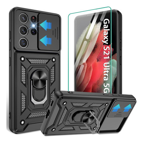 Funda Protectora Para Galaxy S21 Ultra Negro 0