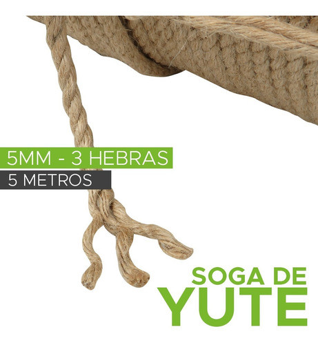 Soga Yute 5mm X5 Metros Hilo Artesania Decoracion Tejidos 1