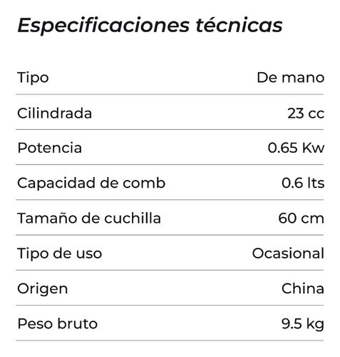 Cortacerco Eco Pro Ht23 23cc 60cm Espada A Explosion T2t 1