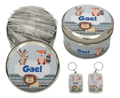 Lata Souvenir Con Llaveros Personalizados 0