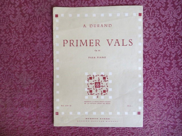 Primer Vals, A. Durand Partop. 83 Partitura Para Piano 0