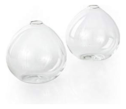 Serene Spaces Living Juego De 2 Jarrones Transparentes Ball 0