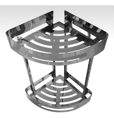 Esquinero Estante Bandeja Plana Doble 33x27x21 Acero Inox 0