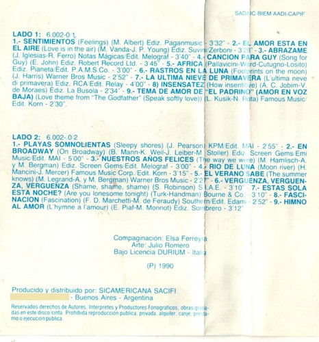 Cassettes Originales La Fascinación De Fausto Papetti 1 Y 2 1