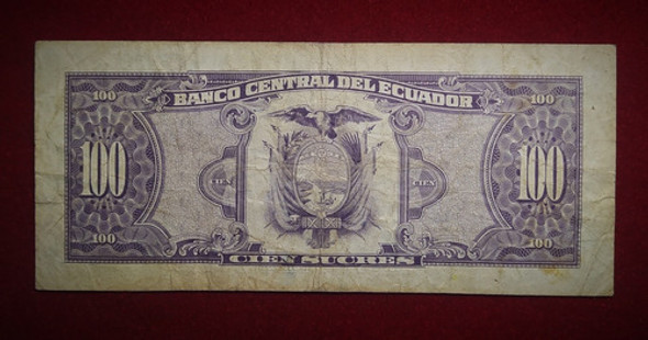 Billete 100 Sucres Ecuador 1994 Pick 123 Bolivar 1