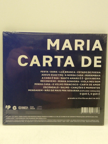 Maria Bethania Carta De Amor Ato :2 Cd Nuevo 1