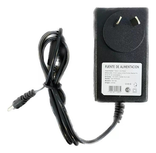 Fuente Plastica 12v 5a Regulada Transformador Tipo Cargador 0