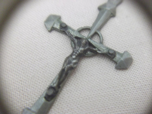 B. Antigo- Crucifixo Antigo Metal Prateado Formato Diferente 1