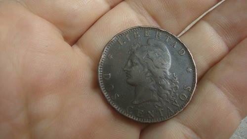A-antigua Moneda Patacon 2 Centavos 1891 Cobre 2,9cm Diam 0