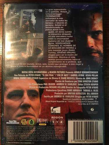 Dvd El Dia Final / End Of Days / Schwarzenegger 1