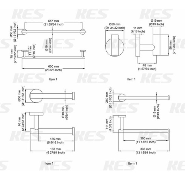 Set De 4 Accesorios Para Baño Negro Mate Kes -1igqqqh0 1