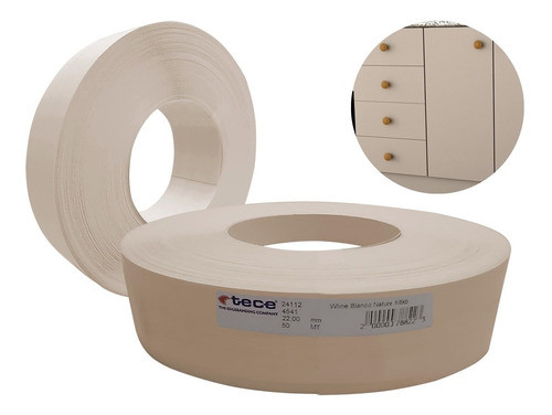 Filo Melaminico Preencolado Marfil Beige 50mm X 50mts Tece 0