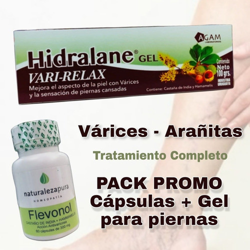 Pack Varices Arañitas Gel Piernas + 60 Caps Natural 0