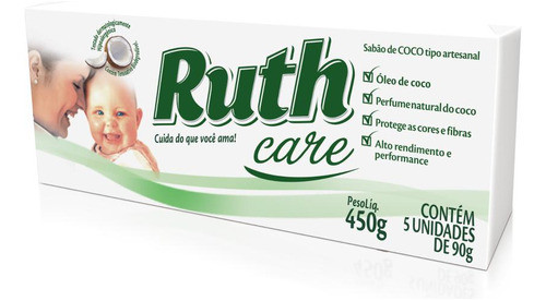 Sabão Em Pedra Coco Ruth Care 5x90g 0