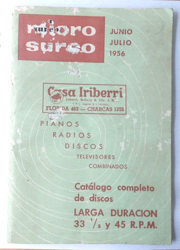 Catálogo 1956 Discos Lp Y Simples Casa Iriberri - Microsurco 0