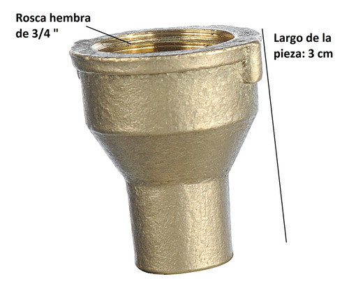 Cupla De Bronce Para Soldar Plomo Reforzado De 3/4 Hembra 1