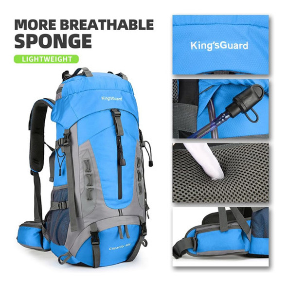 Mochila Para Senderismo De 60l Ligera Celeste Kingsguard 1
