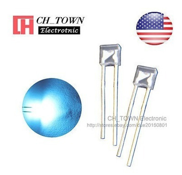 2x3x4mm 100pcs Agua Clara Blanco Rectángulo Luz Led Cuadrada 0