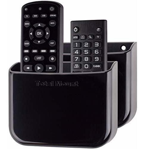 2 Soportes Porta Controles Remoto Para Pared Negro 0