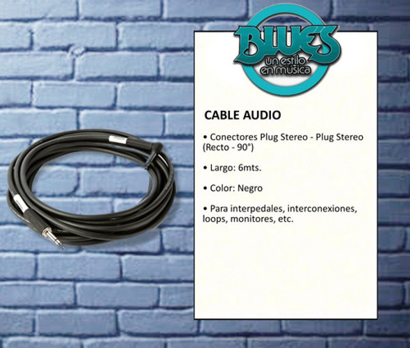 Cable Mxr Trs 6mts Plug Stereo Recto Y 90° Angular Dcist20r 1