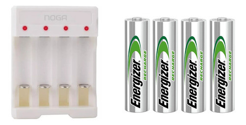 Cargador Noga Ng 5900 Usb + 4 Pilas Aa Recargables Energizer 0
