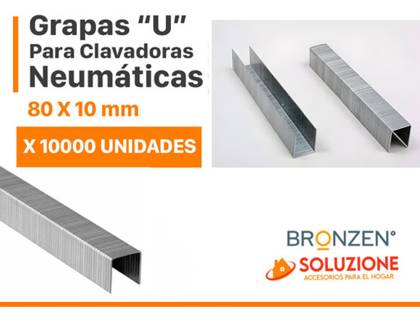 Grampas Clavadoras Engrampadoras U 80x10 Neumáticas X 10000u 1