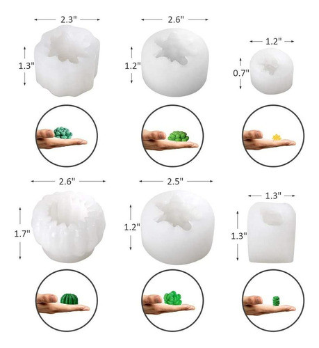 Aplicável A 6 Molde Suculento Silicone Moldes Resina Flor 1
