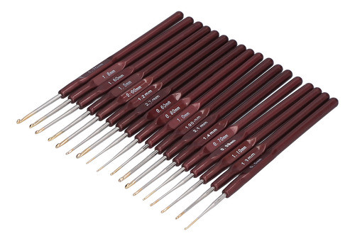 Crochê Soft Grip, 18 Peças, Agulha, Material De Alumínio Con 0