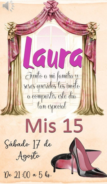 Video Invitación Virtual Tarjeta - 15 Años Con Fotos 0