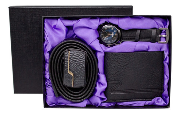 Set De Regalo Hom 3p Reloj Cinturon  Billetera 0