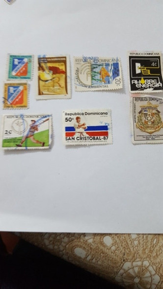 Sellos Postal De República Dominicana Lote De 8 Sellos 0