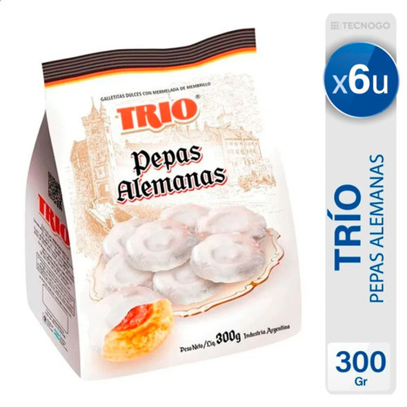 Galletitas Pepas Alemanas Dulce Trio Mejor Precio - Pack X6 0