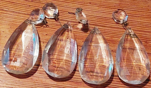 Par Cairel Almendra Cristal Tallado 65 Mm X 33 Mm Para Araña 1