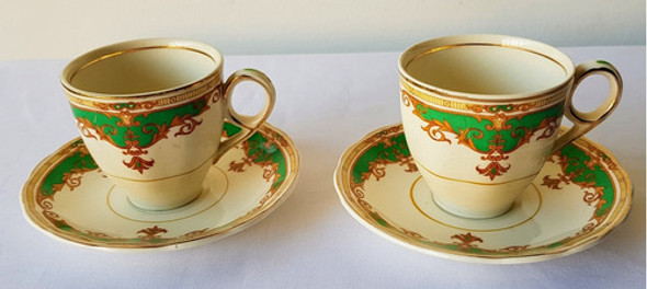 Juego 2 Dúos Café (2 Tacitas 2 Platos) Loza Inglesa Grindley 0