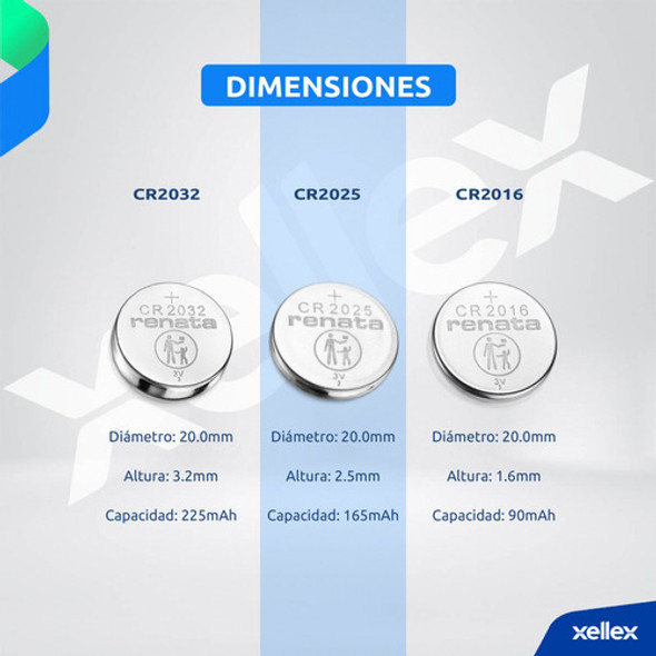 Pilas Boton Cr2025 Renata 2025 Blister X 5 Unidades 1