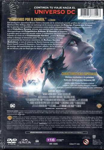Batman The Killing Joke - Dvd Nuevo Original Cerrado - Mcbmi 1