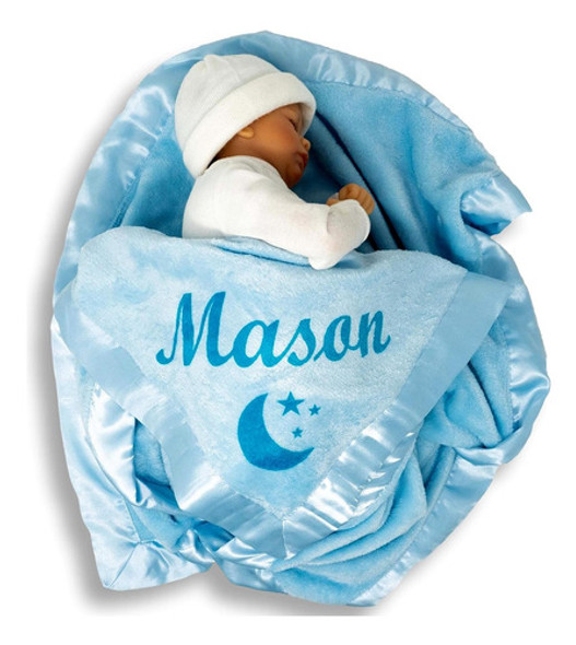 Manta Personalizada Para Bebés Niño Azul 0