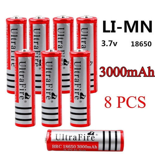 8pcs 3000mah 3.7v 18650 Baterías De Litio Recargable De Ione 1