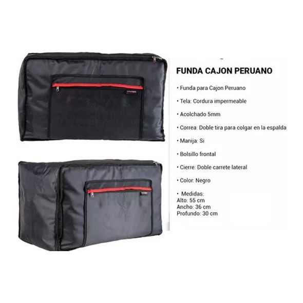 Funda Cajon Peruano Flamenco Acolchada Impermeable + Correac 1