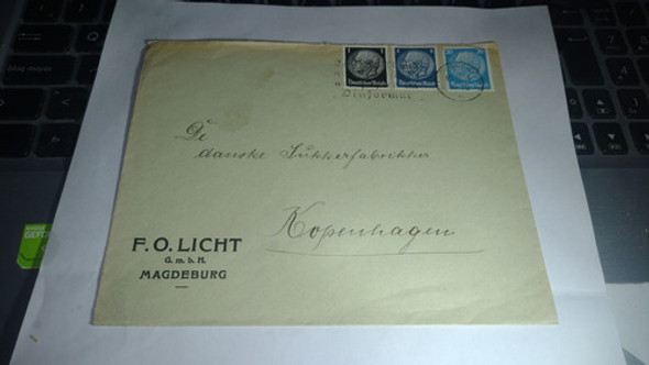 Alemania Sobre Estampilla Circulada A Dinamarca 1934 0