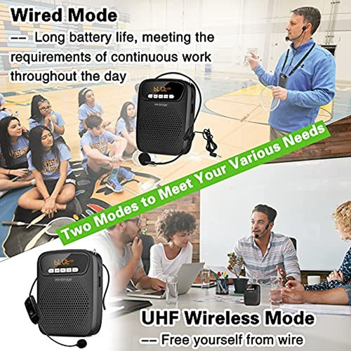 Amplificador De Voz Portátil Auriculares Inalámbricos Y Con 1