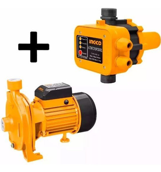 Kit Electrobombazo Ingco Bomba 1hp Centrifuga+ Press Control 0